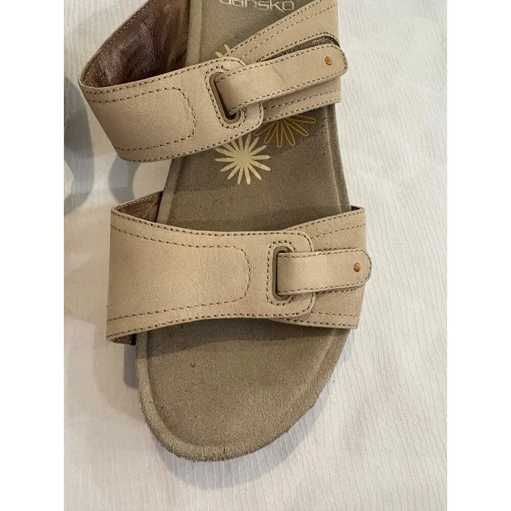 Dansko Isabel Tan Leather Adjustable ortho comfort Slide Sandals Womens 39 8.5-9 - Picture 4 of 12